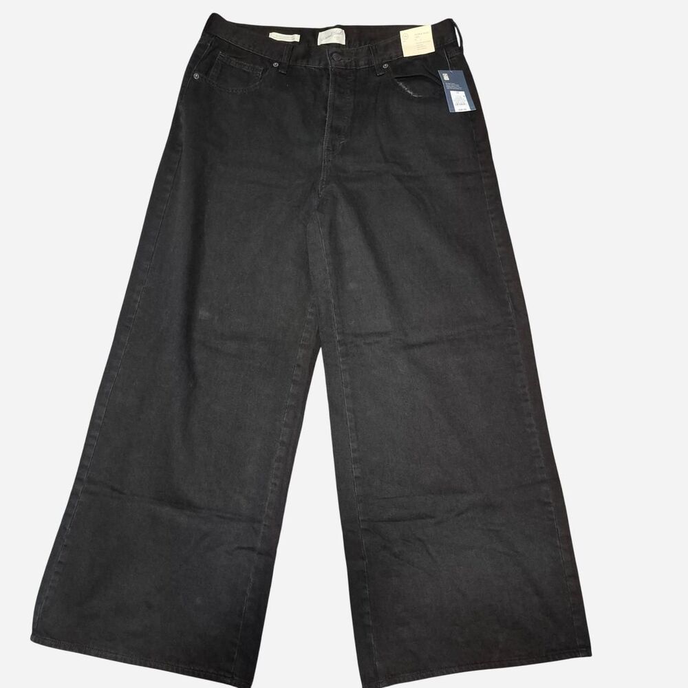 Universal Thread Black Mid-Rise Super Wide-Leg Jeans NWT Size 14